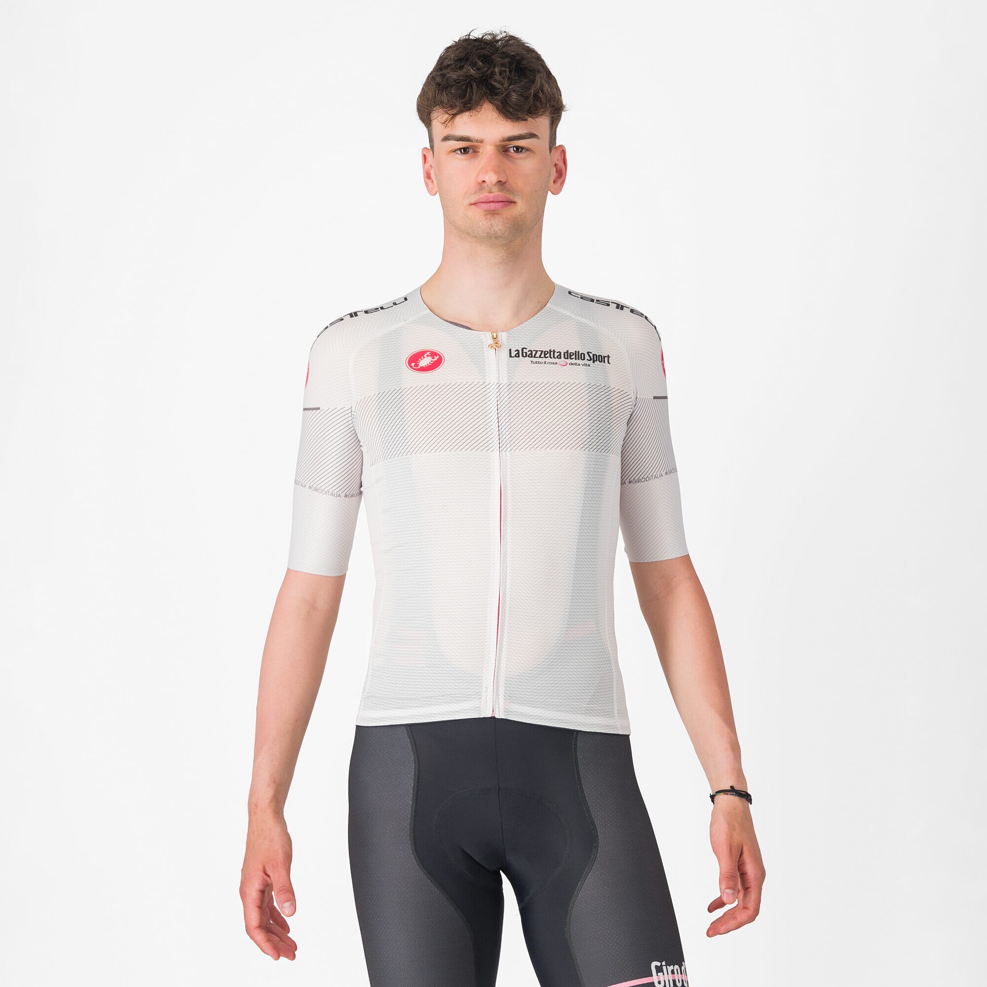 Castelli White Cycling Shirt Castelli #Giro107 Race Jersey